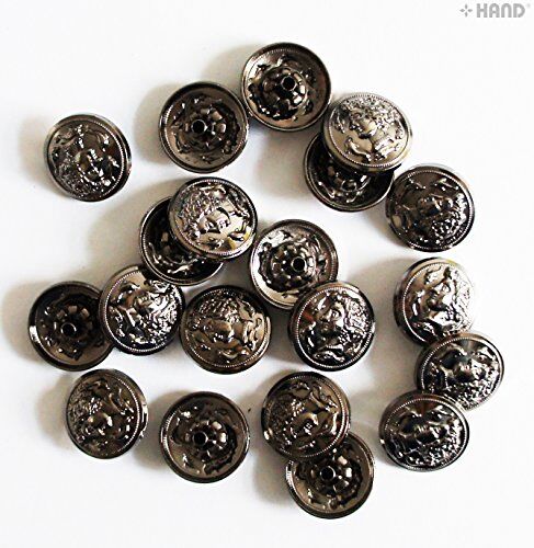 4-part Decorative Top Press Stud Buttons 17mm Assorted Designs - 20 Sets (PBDCH04 Dark Copper)