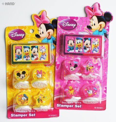 Close-up of Minnie Mouse stamp design in the set