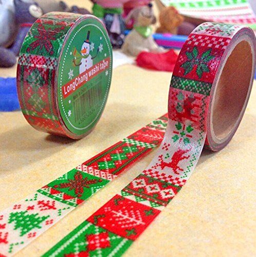 (no.2- festival red & green 5 meters) pack of 2 rolls