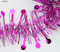 Blue tinsel garland used as decoration for a birthday party