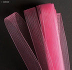 Close-up of 20 mm wide nylon crin trim in salmon pink