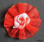 F9 Decorative DIY Craft Assorted Colours Flower Design Trims - pack of 10 (F9-2 Red)