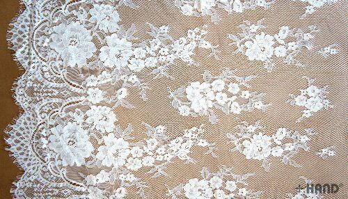 Fine vintage cream wide corded lace trim on a spool