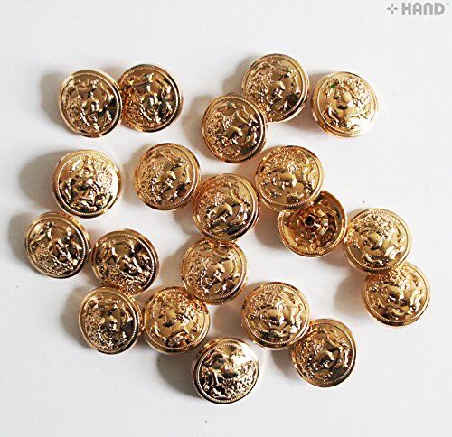 4-part Decorative Top Press Stud Buttons 17mm Assorted Designs - 20 Sets (PBGH01Gold)