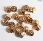 4-part Decorative Top Press Stud Buttons 17mm Assorted Designs - 20 Sets (PBGH01Gold)