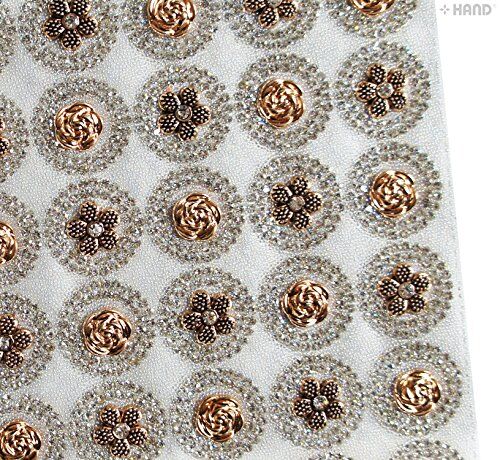 Luxurious Iron-On Hot FIX Embellishments Rhinestones on Sheet - Assorted Designs and Colours (IRONE01 - 2 Flowers)