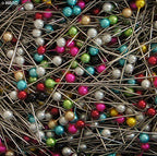 Box of 1000 long pearl pins for dress making