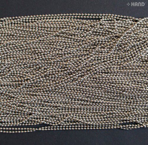 Round Ball Bead Diameter 1.5mm Continuous Chain/Trim for Jewellery, Fashion Design and More - appx 10m (Vintage Silver)