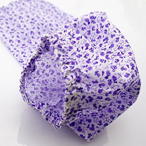 Extra Light Linen Floral Pattern Sleeve Arm Protectors 37 cm x 17 cm - Pack of 2 Pairs, Fine Purple Floral Design