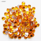 Round Hotfix - Iron On Rhinstone Diamante Gems 10mm, a Pack of Appx 400 (D15 Yellow - appx 61.5g)