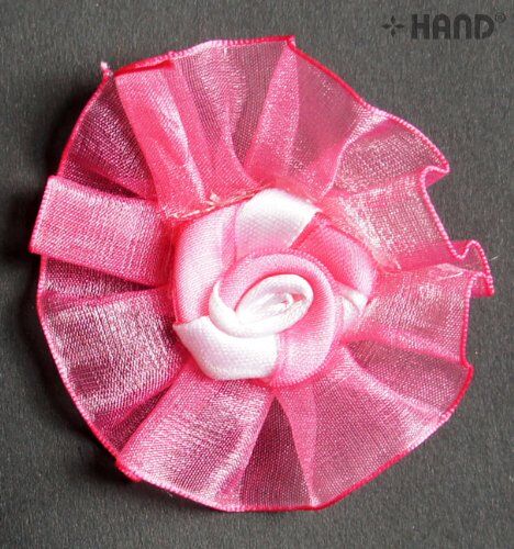F9 Decorative DIY Craft Assorted Colours Flower Design Trims - pack of 10 (F9-4 Bright Pink)