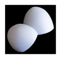 Two pairs of white thin bra pads on a flat surface.