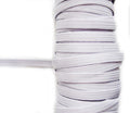 Icy white extra strength flat elastic cord spool, 10mm wide.