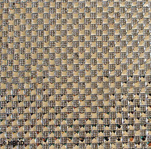 Decorative 8x8mm Diamante Gems Rhinestone HotFix-Iron on Sheet 24x40cm (DNTS06 Clear)
