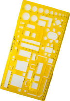 Close-up of the 29cm stencil for floor plan design shapes.