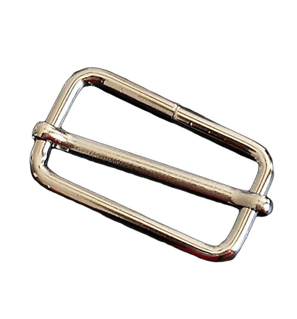 Pack of 6 silver tone metal sliders for adjustable buckles.