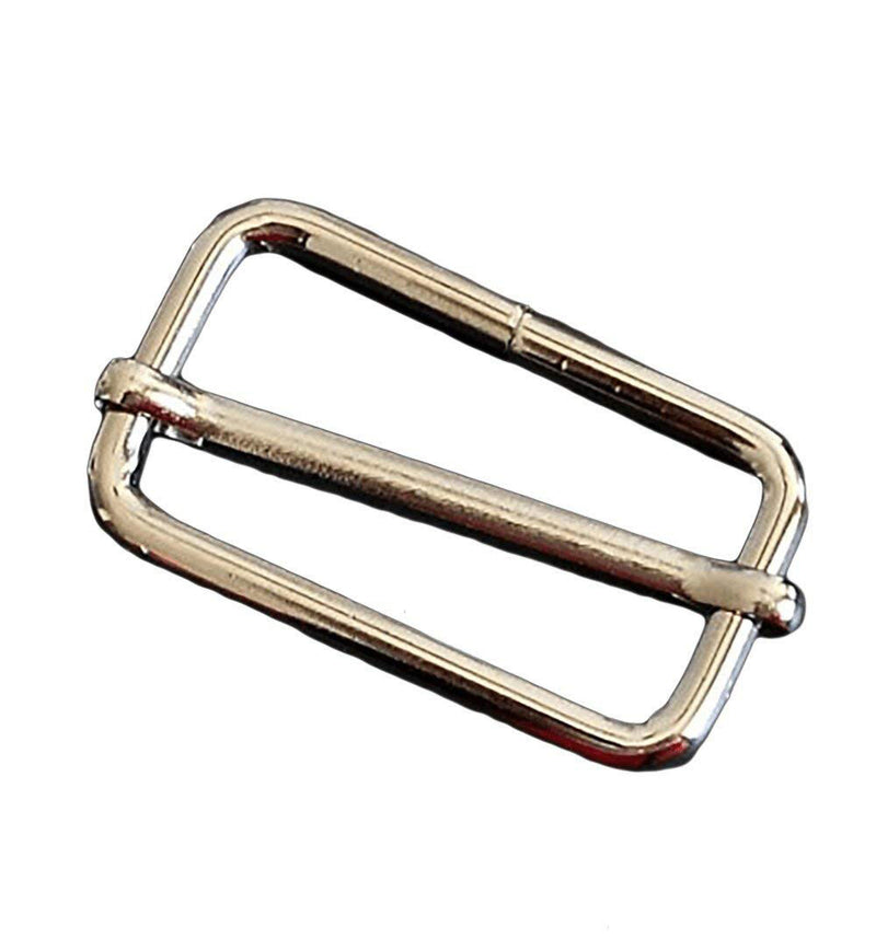 Pack of 6 silver tone metal sliders for adjustable buckles.