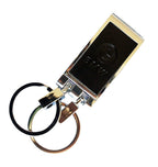 Black leather keyring with double loop hook buckle