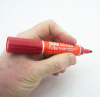 Markers displayed with caps off showing both tips