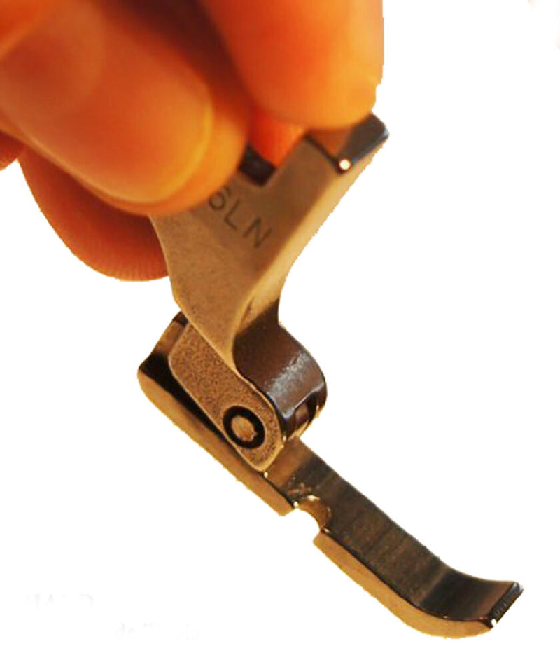 Left side zipper foot for industrial sewing machines