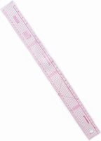 Flexible grader's ruler showing centimetre and inch markings