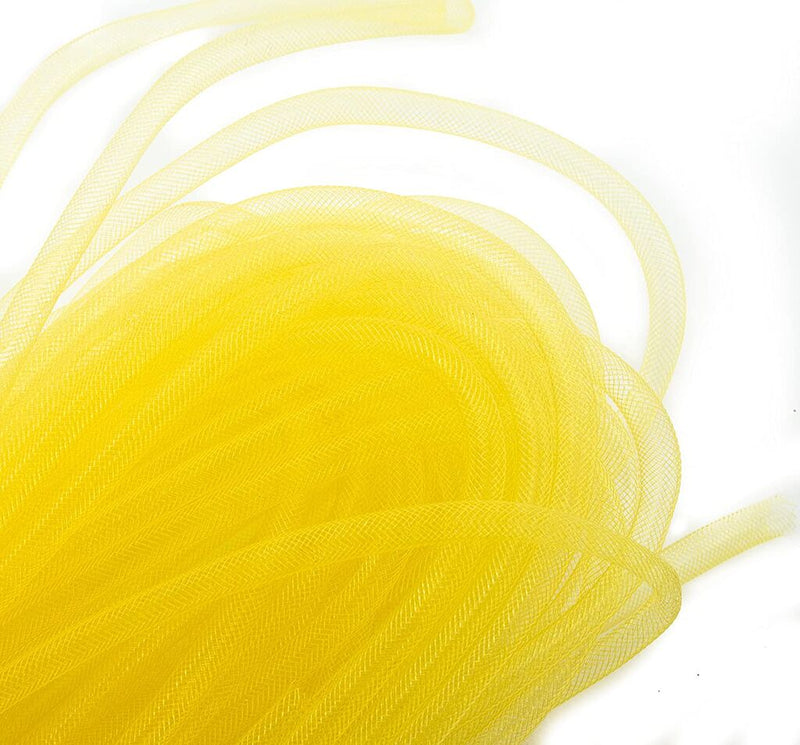 30 metres of egg yolk yellow tubular crin trim, 8 mm diameter.