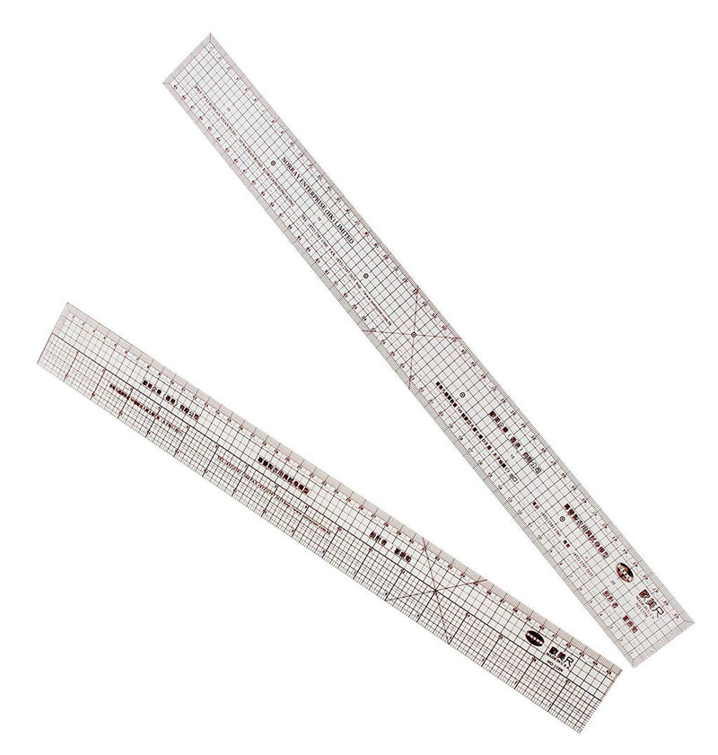 Flexible grader ruler measuring 45cm for sewing patterns.