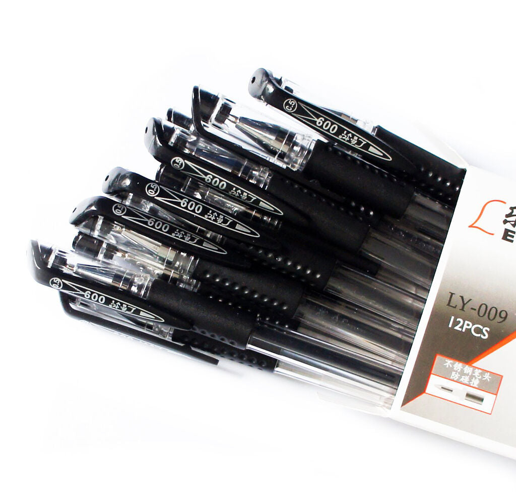 Pack of 12 premium black gel ink fine point pens