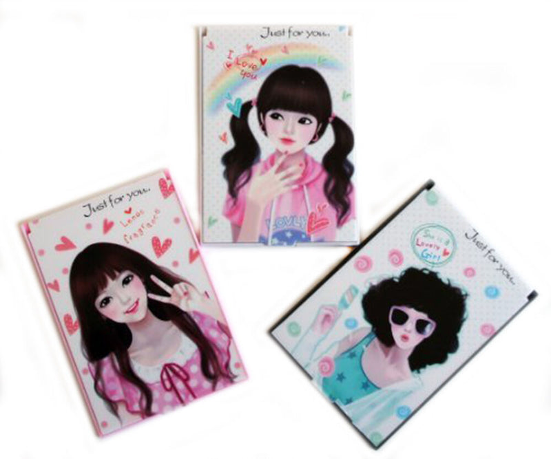 Two cute children's cartoon folding mirrors with combs