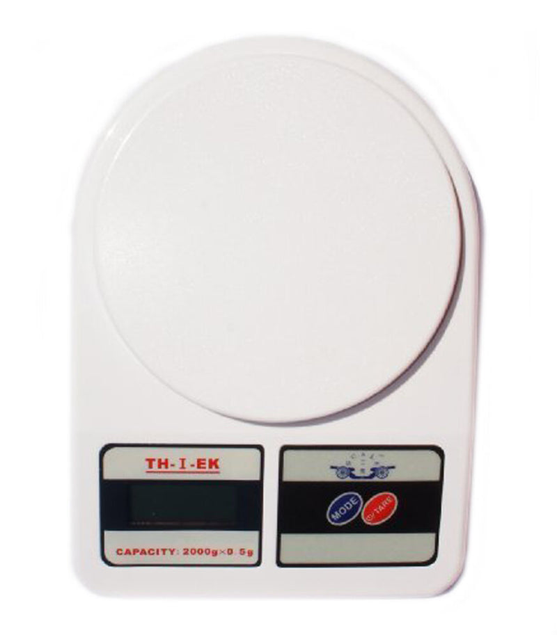 Digital postal scale showing LCD display and controls.