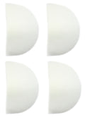 Two pairs of white children's shoulder pads displayed together.