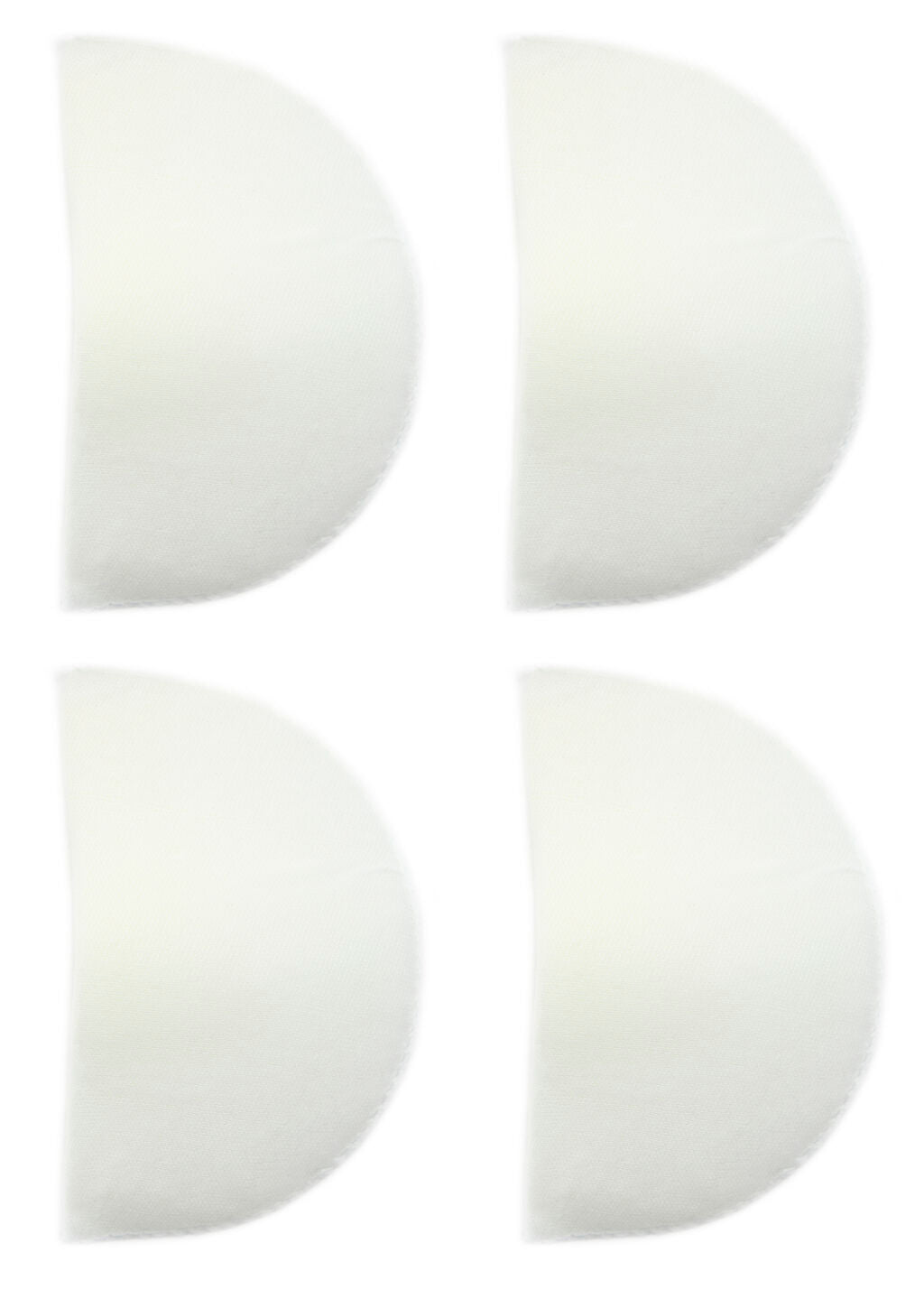 Two pairs of white children's shoulder pads displayed together.