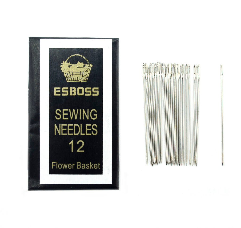 sewing needles, pack of 25 pcs, no.12 (4.5cm/1.75 extra thin)