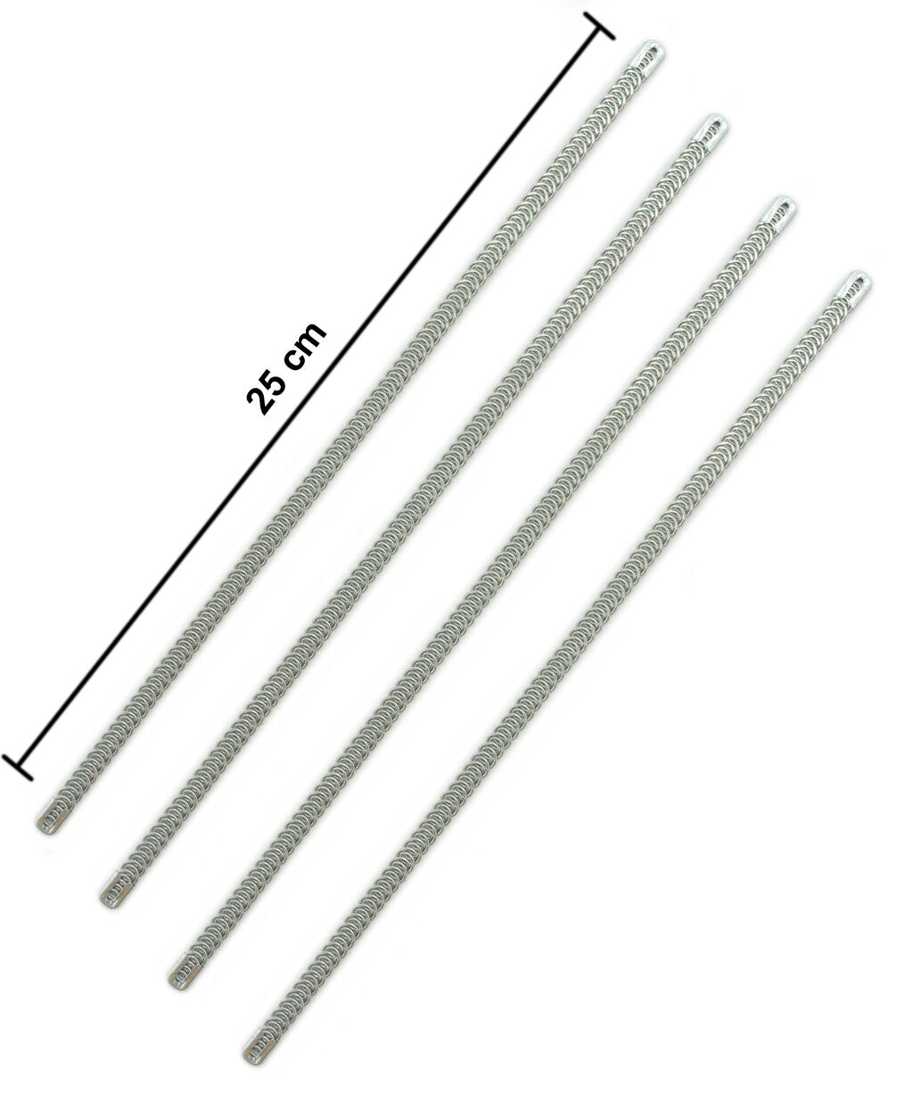 Different sizes of metal spiral boning for sewing projects