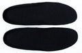 Two pairs of black PU insoles for men displayed together.