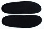 Two pairs of black PU insoles for men displayed together.