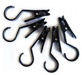 Five plastic fabric sample hangers displayed together