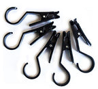 Five plastic fabric sample hangers displayed together