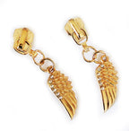 Pack of 10 gold tone decorative wing zip pulls
