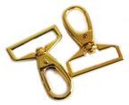 B03 rotary swivel hook in polished gold tone, 60x40mm.
