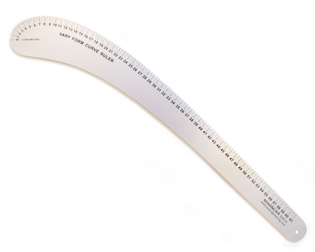 61cm aluminium vary form curve ruler on a wooden surface