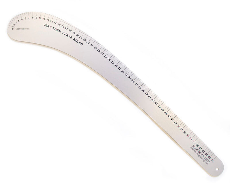 61cm aluminium vary form curve ruler on a wooden surface