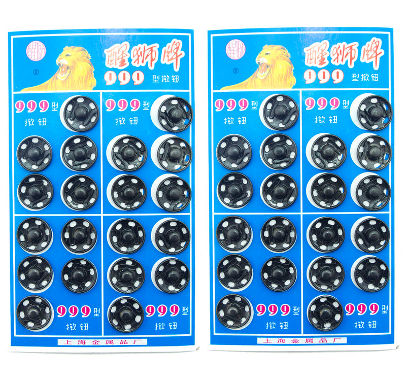 Black metal clip buttons displayed on a white background.