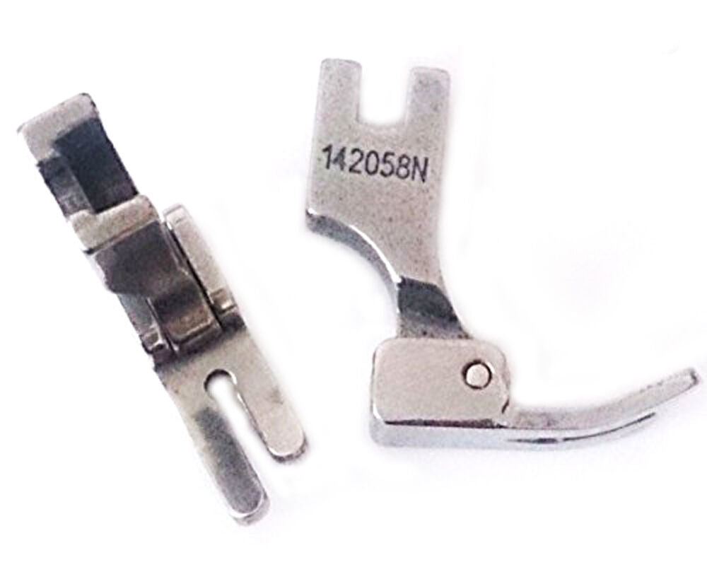 Two narrow standard sewing machine feet, 8mm wide.