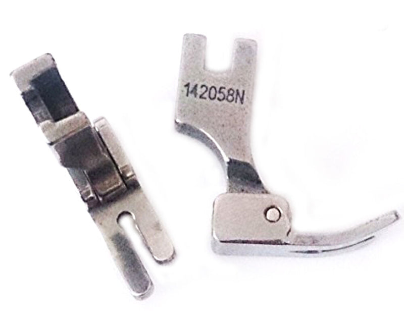 Two narrow standard sewing machine feet, 8mm wide.
