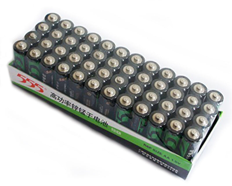 Pack of 48 AA 1.5V batteries displayed on a white background.