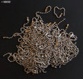 Metal silver tone beaded ball chain tags, 8cm long, in a pack of approximately 500.