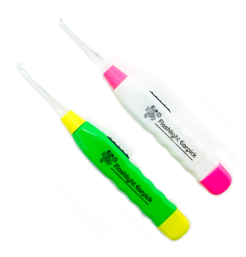 Pack of 2 earpicks with LED torch and tweezers