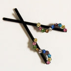 CHP Beautiful Shiny Diamante Crystal Assorted Designs and Colours Hair Pins for All Ages - Pack of 3