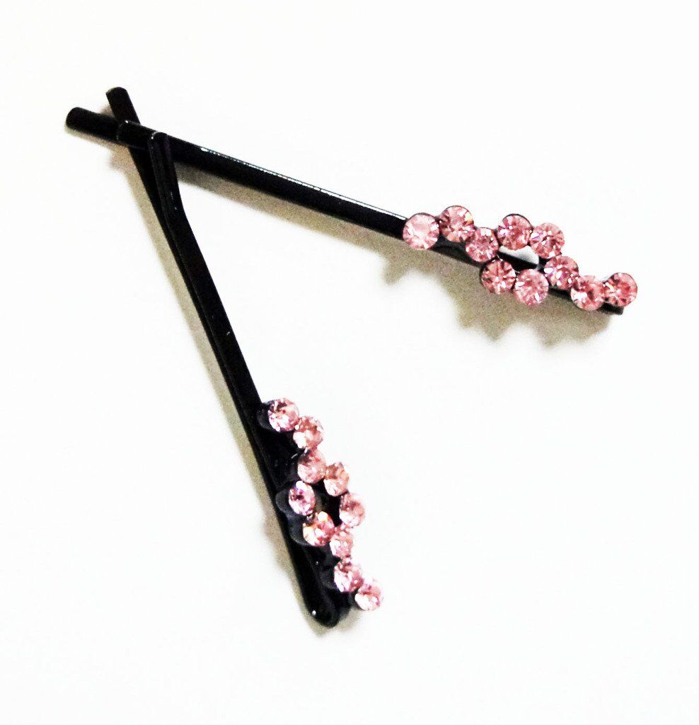 CHP Beautiful Shiny Diamante Crystal Assorted Designs and Colours Hair Pins for All Ages - Pack of 3